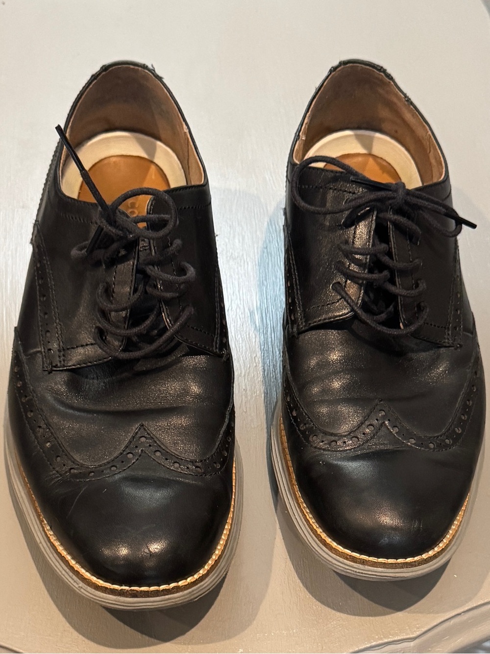Cole Haan Men's Grand Original Wingtip Oxford Black Lace-Up Shoes